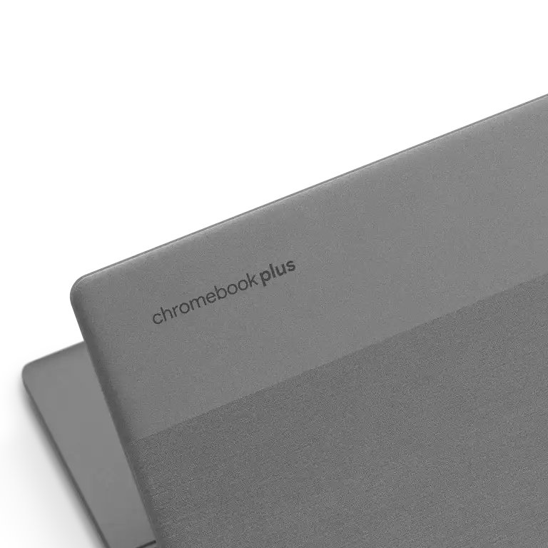 Acer Chromebook Plus 514 apparaat close-up van de achterkant.