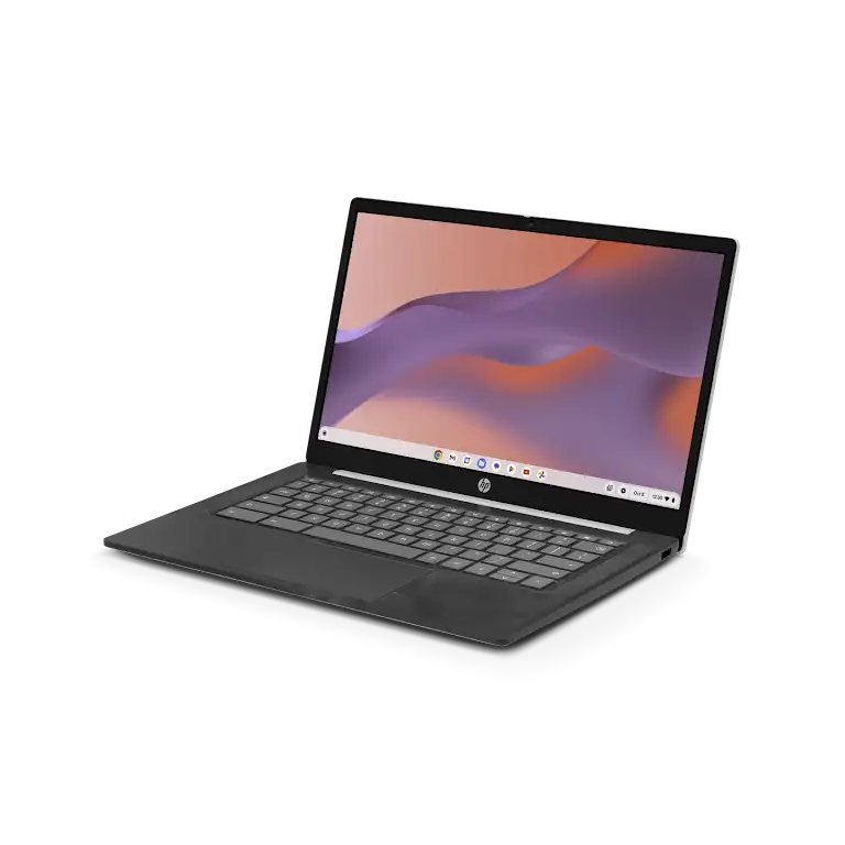 HP Chromebook 14 inch apparaat achteraanzicht rechterkant.