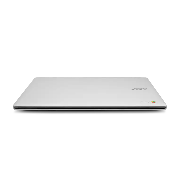 Acer Chromebook 315 apparaat gesloten weergegeven in een direct vooraanzicht.