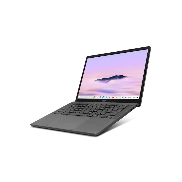 Acer Chromebook Plus 514 apparaat achteraanzicht rechterkant.
